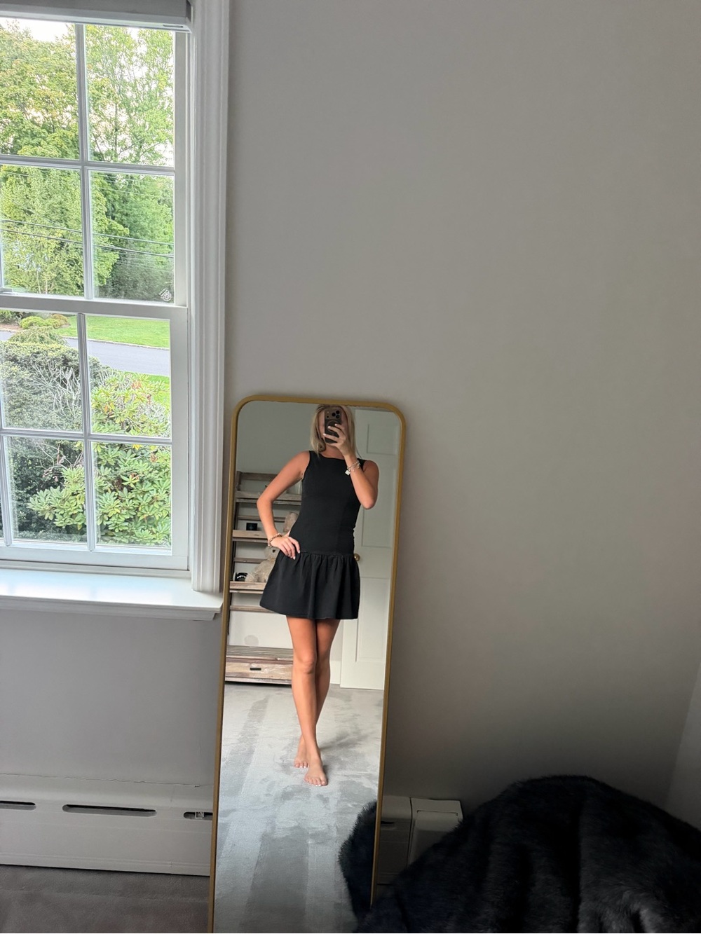 Black Sleeveless Drop-Waist Mini Dress - Women